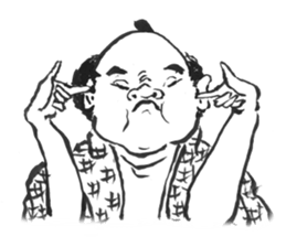 Edo people's hundred faces sticker #3445331