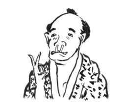 Edo people's hundred faces sticker #3445350