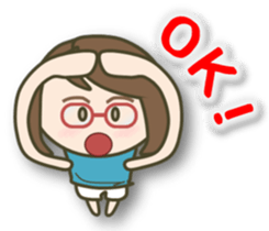 Glasses girl, do your best sticker #3446516