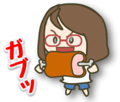Glasses girl, do your best sticker #3446548