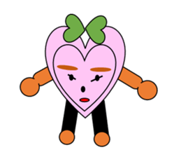 Green ribbon and pink heart sticker #3446874