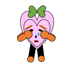 Green ribbon and pink heart sticker #3446876