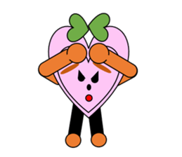 Green ribbon and pink heart sticker #3446877