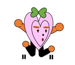 Green ribbon and pink heart sticker #3446878