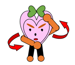 Green ribbon and pink heart sticker #3446879