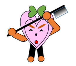 Green ribbon and pink heart sticker #3446880