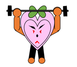 Green ribbon and pink heart sticker #3446881