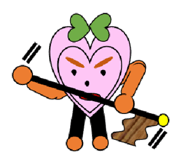 Green ribbon and pink heart sticker #3446885