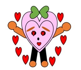 Green ribbon and pink heart sticker #3446886