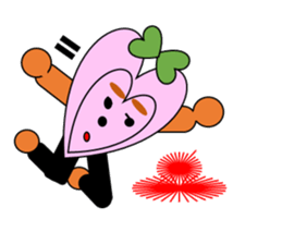 Green ribbon and pink heart sticker #3446887