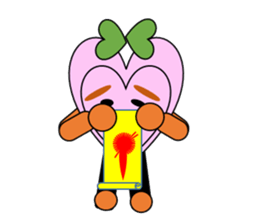 Green ribbon and pink heart sticker #3446889