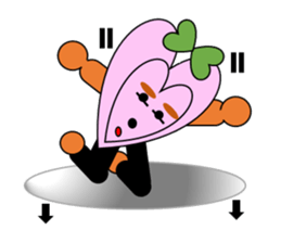 Green ribbon and pink heart sticker #3446891