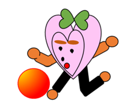 Green ribbon and pink heart sticker #3446892