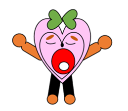 Green ribbon and pink heart sticker #3446894