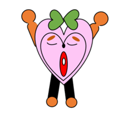 Green ribbon and pink heart sticker #3446895