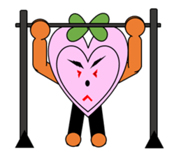 Green ribbon and pink heart sticker #3446898