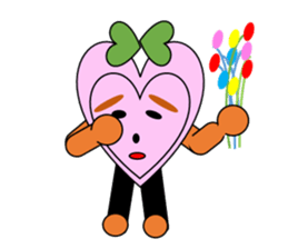 Green ribbon and pink heart sticker #3446899