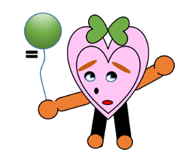 Green ribbon and pink heart sticker #3446900