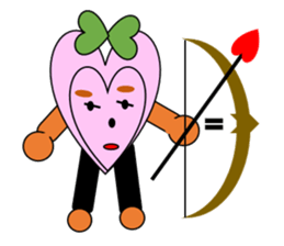 Green ribbon and pink heart sticker #3446901