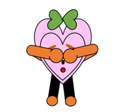 Green ribbon and pink heart sticker #3446902