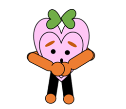 Green ribbon and pink heart sticker #3446903