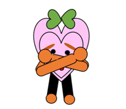 Green ribbon and pink heart sticker #3446904