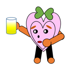 Green ribbon and pink heart sticker #3446905