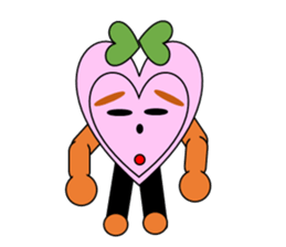 Green ribbon and pink heart sticker #3446906