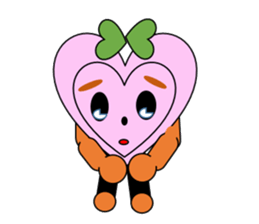 Green ribbon and pink heart sticker #3446908