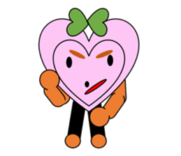 Green ribbon and pink heart sticker #3446909