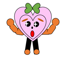 Green ribbon and pink heart sticker #3446910