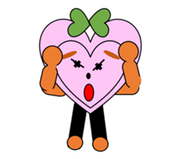 Green ribbon and pink heart sticker #3446911