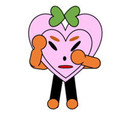 Green ribbon and pink heart sticker #3446912