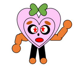 Green ribbon and pink heart sticker #3446913