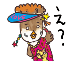 Sparrow Chu-bi surreal dail Sticker sticker #3447127