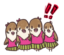 Sparrow Chu-bi surreal dail Sticker sticker #3447131