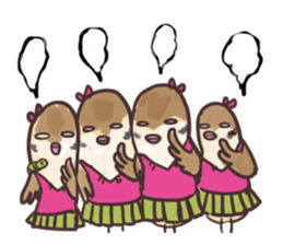 Sparrow Chu-bi surreal dail Sticker sticker #3447132