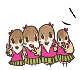 Sparrow Chu-bi surreal dail Sticker sticker #3447133