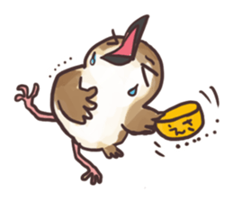 Sparrow Chu-bi surreal dail Sticker sticker #3447140