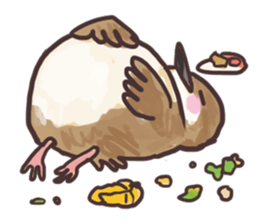 Sparrow Chu-bi surreal dail Sticker sticker #3447141