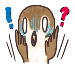 Sparrow Chu-bi surreal dail Sticker sticker #3447148