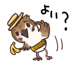 Sparrow Chu-bi surreal dail Sticker sticker #3447152