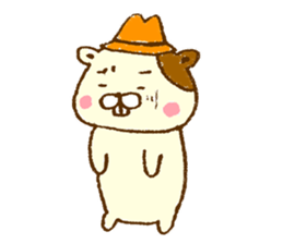 Basic sticker of hamster wearing a hat. sticker #3448729