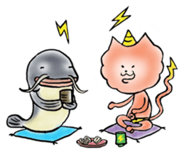 Thunder god GoroNyan sticker #3450609