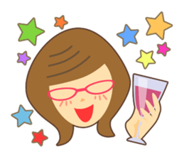 love glasses girl sticker #3454613