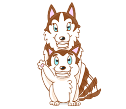 Pop and Loo Huskyfamily sticker #3454920