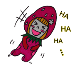 Bobbed heir strawberry sticker #3456876