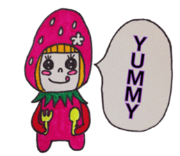 Bobbed heir strawberry sticker #3456877