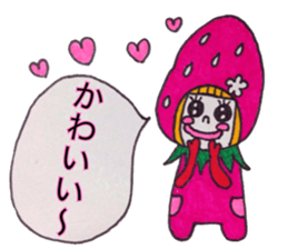 Bobbed heir strawberry sticker #3456880