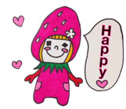 Bobbed heir strawberry sticker #3456886